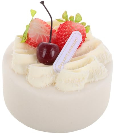 TOBBOMEY Modèle de Gâteau Factice pour Anniversaire Accessoire Photo de Décoration de Table Faux Gâteau Réaliste pour Vitrine et Réception