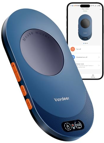 VAYDEER Upgraded Air 3 Ultra Mouse Jiggler: Undetectable & Noiseless, APP Remote Control with Timer, Realistic Movement Simulator for PC/Teams Activity, Driver-Free - Purple(Stealth Edition)