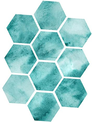 BAZEITFLOW 10stücke Rutschfeste Grüne Hexagon-fliesenaufkleber Selbstklebend Wasserfest Kreative Bodenornamente Für Wohnzimmer Und Schlafzimmer Einfach Anzubringen Dekorativ Und Langlebig