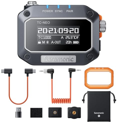 Saramonic Timecode-Generator mit 2,4 GHz & Bluetooth-App, kabellose Steuerung und Synchronisation, kompatibel mit ARRI, RED, Canon, Sony, USB-C-Geräten und mehr (TC-NEO)