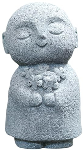 Muzrunq Buddha-Statue für den Innenbereich, betender Jizo-Mönch, kleine Buddha-Statue mit Blumen, Zen-Schreibtisch-Dekor für das Home-Office, japanischer Garten. - für den Innenbereich