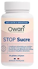 OWARI STOP Sucre - Gélules Anti Sucre pour Réduire les Envies Sucrées - Gymnema Sylvestre, Banaba, Berberis, Mûrier Blanc, Cannelle - 100% Naturel - Fabrication Française