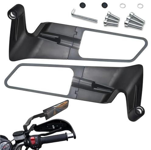 Universell Rückspiegel Verstellbare Motorrad Spiegel Verkehrsspiegel | Rückspiegel Fahrrad Moped Zubehör für Scooter Street Bike Cruiser Chopper Sport Bike ATV Links Oder Rechts Montierbar