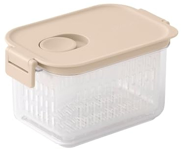 Brabantia Keep Fresh Kühlschrankbehälter, 900 ml, mit internem Korb und Luftstrom-Design, geeignet für die Aufbewahrung von Obst und Beeren in Kühlschränken