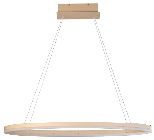 Pendelleuchte Silvio| sandfarben| Kabellift| L: 100 cm, B: 50 cm| Höhenverstellbar 50-180 cm| mit Taster stufenlos dimmbar| Farbtemperatureinstellung 3 Stufen| 1x LED 38W 2700/3350/4000 K | 4500 lm