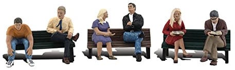 Woodland Scenics HO People on Benches WOOA1924