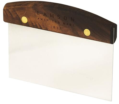 Lamson 34220 3 x 6 Dough Scraper, Riveted Handle, Stainless Steel/Walnut