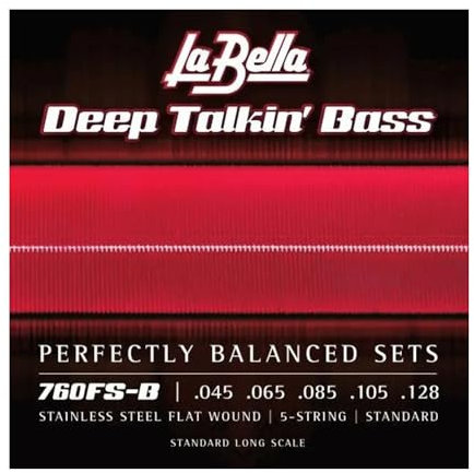 La Bella Deep Talkin' Bass - 5 corde in acciaio inox per basso Round Fltwnd 45-128