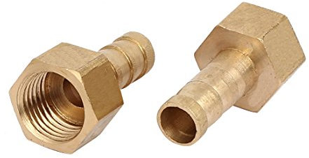 sourcing map 2Stk. Schlauchverbinder 1/4 PT Innengewinde 8mm Schlauchtülle Messing Schlauchkupplung Stecker Fitting