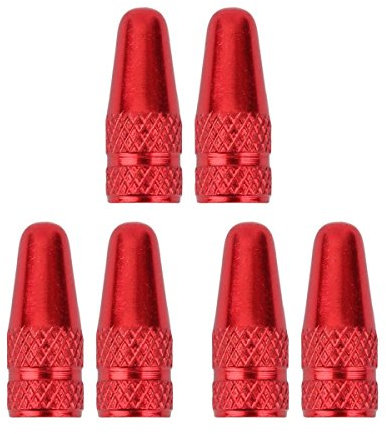 TOMALL Capsules de Valve pour le Vélo Roue Française Valve Couvertures Rouge (Lot de 6)