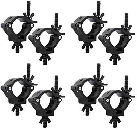 8x Equinox TC25B Aluminium 25kg Black Half Coupler 33-38mm Truss Clamp