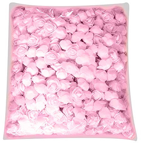 Lsgepavilion Lot de 500 têtes de roses artificielles en mousse de polyéthylène pour loisirs créatifs, scrapbooking, décoration d’intérieur, mariage - 3 cm - Rose clair