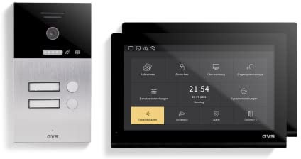 GVS - IP Video Türsprechanlage 2-Familienhaus mit Türöffner, HD Kamera, 2x10 Zoll Monitor & App - Smarte Video Türklingel mit Kamera & Gegensprechanlage (AVS5512U)