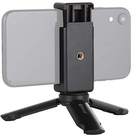 Puluz Mini Holder Trépied Pliable avec Plastique antidérapant + Support de Montage Universel pour Smartphone, Compatible avec Les Smartphones jusqu'à 8,5 cm de Large