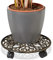 Relaxdays 1x Porte-Plantes à roulettes, en Fonte, Support Pot de Fleurs, 4 Roues, D: 33,5 cm, Rond, Design antiquités, Bronze
