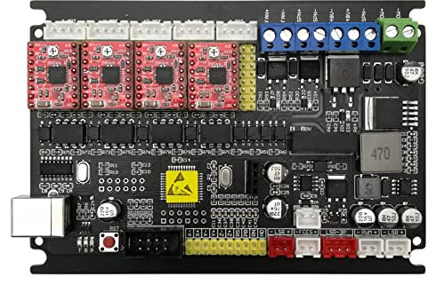 Doesbot GRBL 1.1 A4988 4-Achsen-Schrittmotor-Steuerplatine mit Isolations-USB-Treiberplatine für CNC-Laser-Gravur, unterstützt 1-10 V VFD und 48 V 500 W DC-Spindel