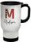 Shopagift Personalised Half Colour & Half Leopard Print Intial Letter Travel Mug Cup
