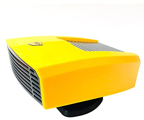ihreesy 180W Auto Defroster Demister,24V Elektrische Auto Heizlüfter Tragbare Auto Heizung 2 in 1 Windschutzscheibe Kühlventilator Auto Heizung Wärmer Windschutzscheibe Entfeuchter Defogger,Gelb