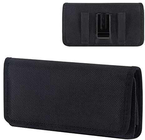 Funda Cinturón Horizontal para Móviles y Smartphones Bolsas de Telefono con Clip de Cinturón para Teléfonos de 5,8-6,67 Pulgadas Negro