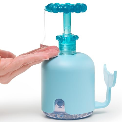 Everyday Solutions Soapbuds - Dispenser di sapone a forma di balena, ricaricabile, in plastica resistente, infrangibile, design 3D, riutilizzabile, facile da erogare, ideale per bambini, scuole, bagni