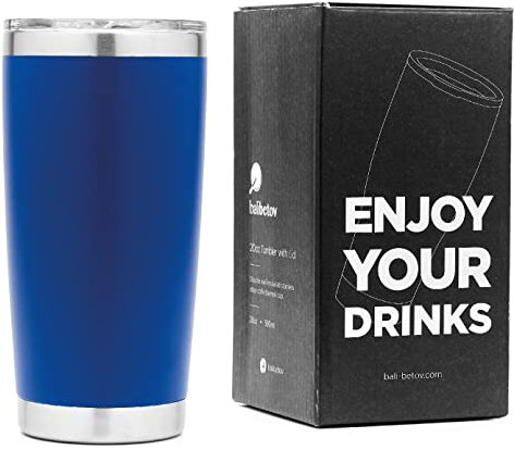 balibetov 591ml Thermobecher Kaffee to Go - Edelstahl Isoliert Kaffeebecher to Go - Ideal für Reisen, Outdoor, Tee, Wein, Bier und mehr (Blau)