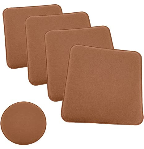 heimtexland ® 4er Pack Sitzkissen Filz Stuhlkissen Bodenkissen Polster Stuhlauflage Indoor Outdoor Kissen eckig Typ631 Filzkissen Camel braun 35x35 cm 4 Stück