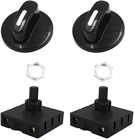 VOANZO 2 Set Interruttore Rotativo 13A-125V/10A-250V 4 Posizione 3 Velocità Selettore di Velocità Universale Riscaldatore