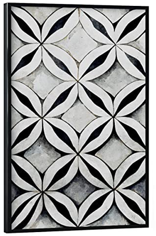 artboxONE Poster mit schwarzem Rahmen 60x40 cm Abstrakt Vintage Fliese - Bild fliese fliese Linien