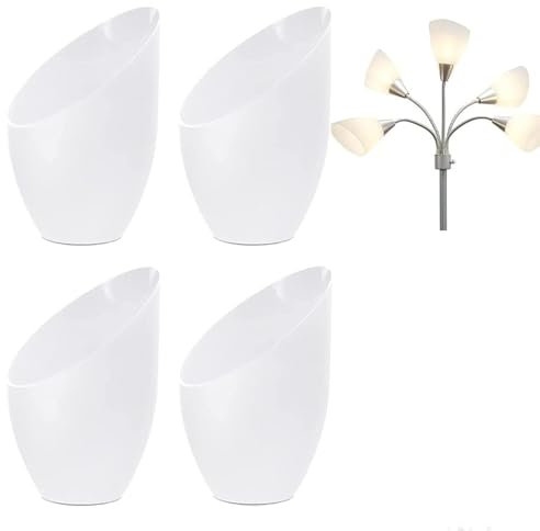 Vaguelly Lot de 4 abat-jours de rechange en plastique blanc - 40 mm - Trou de 57 pouces - Design fer à cheval - Couvercle de lampe de rechange