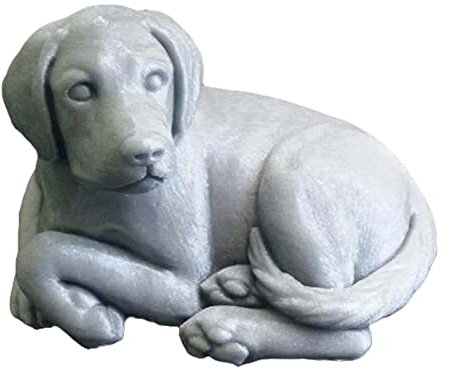 KAREN66 Labrador Dekofigur Kunststoff Hund Figur Desktop Display Auto Dekoration (Grau)