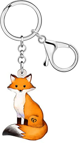 WEVENI Porte-clés en acrylique avec motif renard - Bijoux mignons pour femme et fille - Breloques pour sac, portefeuille, voiture, Renard B, W2L2