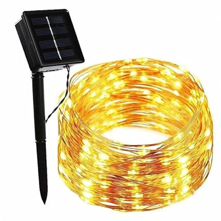 FOREVER Luce LED Sunari, filo di rame, 200 LED, 22 m, catena luminosa solare per esterni, impermeabile, luce bianca calda, luce solare, decorazione di Natale, Halloween, giardino delle fiabe