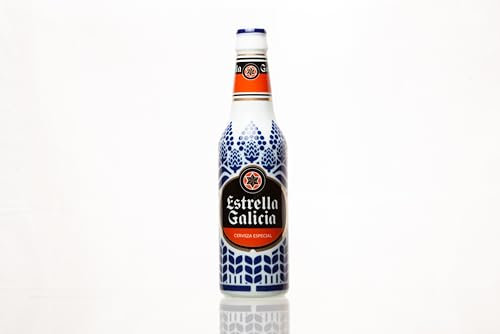 Sargadelos Botella de Cerveza de Estrella Galicia Figura de Porcelana Hecha a Mano en Galicia, Coleccionable Edición Limitada