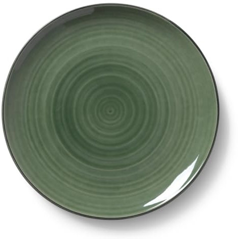 Kähler Design Colore 690624 - Plato llano de cerámica (27 cm de diámetro), color verde