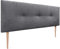 DHOME AQUALINE Pro Kopfteil aus Kunstleder oder Stoff für Kopfteile, gepolstertes Kopfteil, luxuriöses Bett (aschgrauer Stoff, 145 x 105 cm, mit Beinen, 120/135/140)