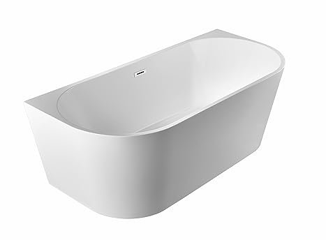 BRAIDER RESTIA Freistehende Badewanne Wand Acryl Weiß 170 x 75 cm