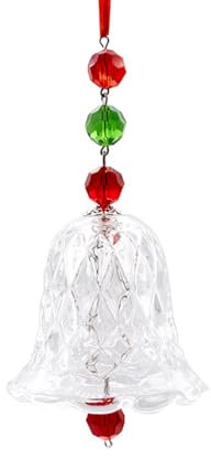 YJZQ Weihnachtsanhänger Glas Weihnachtsschmuck Lustige Weihnachtskugeln Glas Weihnachtsbaum Deko Glockenornament 110mm Rotes Weihnachtsglockenspiel für Weihnachten,Urlaub,Partyzubehör