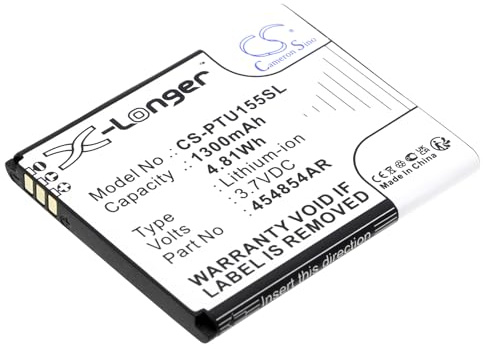 TCTK Akku 1300mAh Kompatibel mit [Panasonic] KX-TU150, KX-TU150EXR, KX-TU155, KX-TU155EXCN, KX-TU155EXRN, KX-TU160, KX-TU550 Ersetzt 454854AR, 454854AR-E