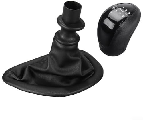 YUANGANG Pomo de palanca de cambios negro de 6 velocidades Para MERCEDES para VITO para VIANO W639 (03-10) volante a la izquierda,plástico + piel sintética