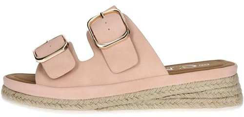 C'M PARIS Espadrilles Compensées Femme avec Brides Ajustables - Sandales Plateforme Été Confort 37 EU Rose