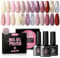 UR SUGAR UV Gel Nagellack Nudefarben Rose, Nagellacks Rose Gel Nagellack Gellack UV Farbgel Set Starter Sets für Nagelstudio Nagel Set mit Geschenkbox Maniküre Set