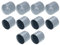 sourcing map 10pcs Rubber End Caps 35mm(1.4) ID Vinyl Round End Cap Cover Screw Thread Protectors Grey