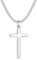 Zinvefa Kreuz Kette Herren Edelstahl Anhänger Kreuz Halskette Silber/Schwarz/Gold,Anhänger 15 * 28mm - 50 * 30mm