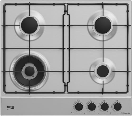 Beko HIAW64224SXE - Piano cottura, gas, 4 fuochi, 60x51 cm, inox