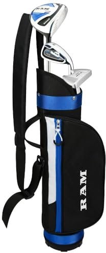 Ram Golf SDX Junior Boys Golf Clubs Set with Bag (Blue, 3-5 Years, Right)