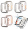 XBFOCNH 3 Piezas Compatible Apple Watch 40mm Funda con Cristal Templado, Protector de Pantalla y Película Protectora