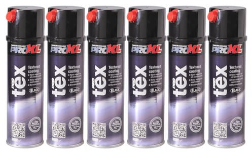 6x PROTEXB Black Textured Plastic Coating Aerosol 500ml