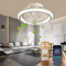 SXQYSM ﻿ Lampara Techo Ventilador De Techo Con Luz Silencioso Giratorio De 360 °, Lampara Ventilador Techo Inteligente, Lamparas Con Ventilador De Techor, Control Remoto, 72w