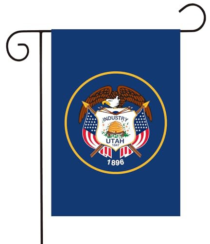 Utah State Gartenflagge, 30,5 x 45,7 cm, doppelseitig, für den Außenbereich, kleine Utah-Flagge, strapazierfähig, lebendige Farben, Hofflagge, Rasen-Dekoration, Geschenk, Innen- und Außendekoration