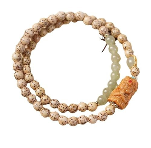 WEITINGKKK Perline Bodhi Bracciale Collana di Perline, Gioielli rosari da Uomo e da Donna, Perline di radice Naturale, Bracciale Bodhi, Gioielli Fatti a Mano con Corda